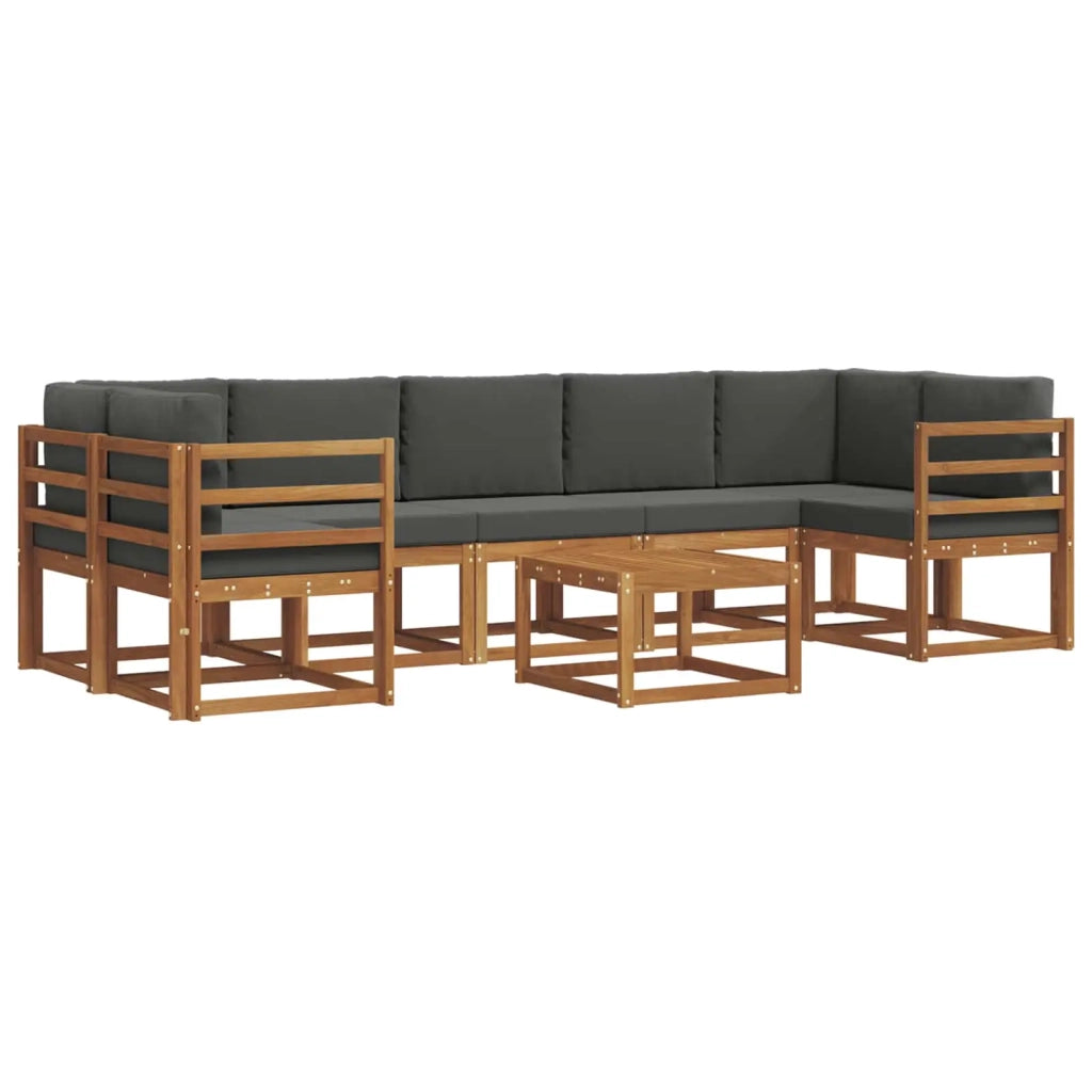 Set di divani da esterno con cuscino 8 pcs Naturale e Antracite 3366135
