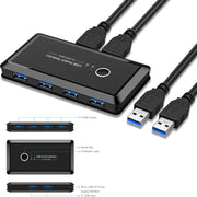 Trade Shop - Switch Box Usb 2.0 Hub 2 Ingressi 4 Uscite Per Condividere 2 Pc Computer Q-u100 -
