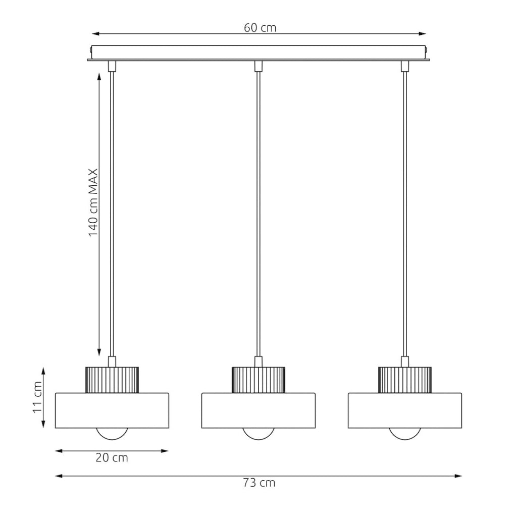 Lampada sospesa japandi KIVI nera legno 3xE27 Emibig