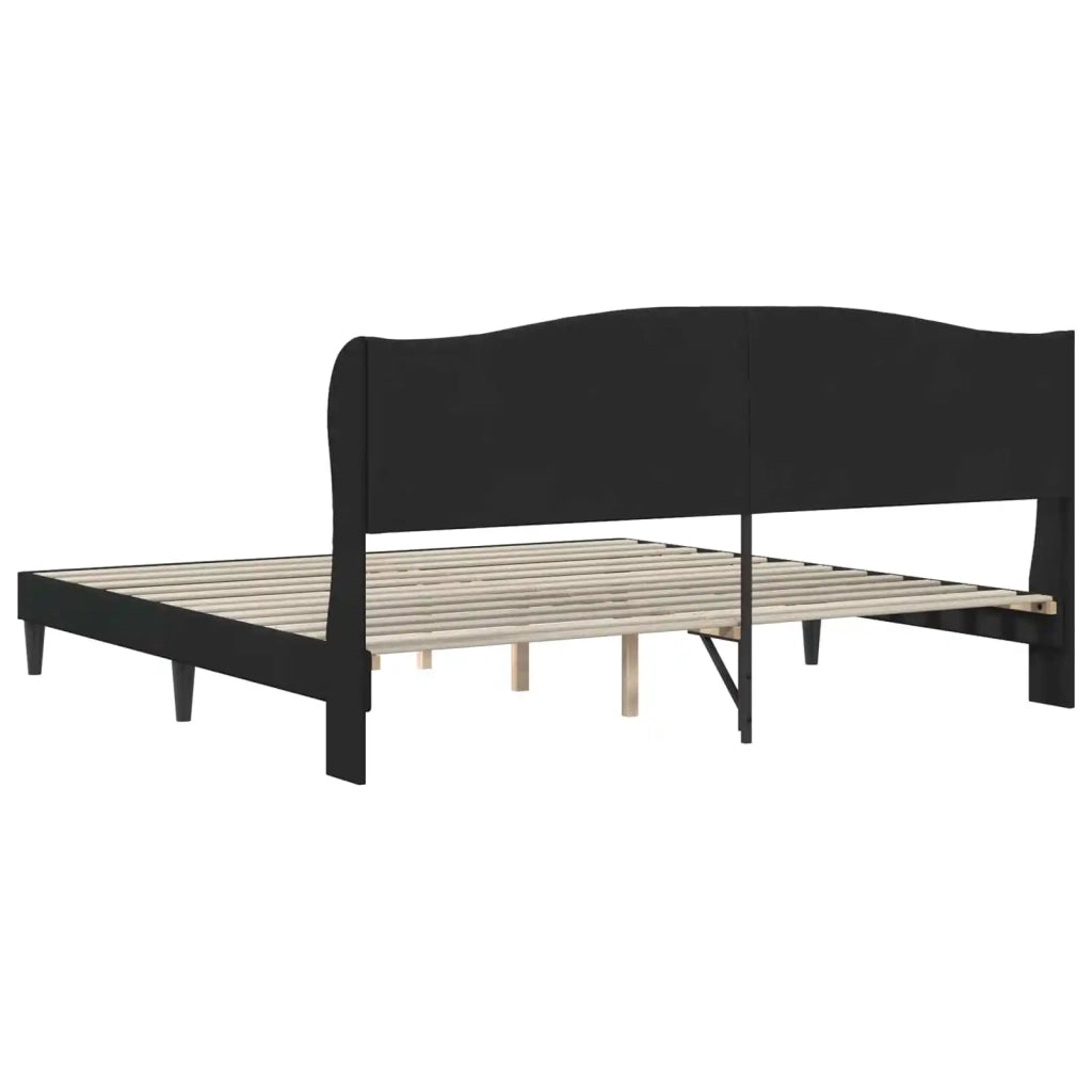 Struttura del letto con testiera-Giroletto Nero 200 x 200 cm Velluto 467329