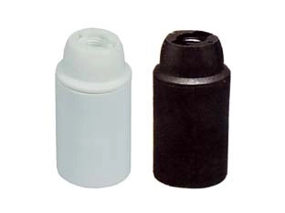 PORTALAMPADA E14 TERMOPLASTICO LISCIO- - colore nero - 10 pezzi
