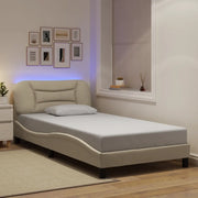 Giroletto con LED senza Materasso Hvar Crema 100x200 cm in Tessuto