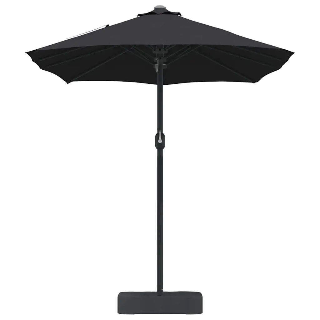 Ombrello da giardino-Ombrellone da spiaggia Nero 385 x 209 x 244 cm