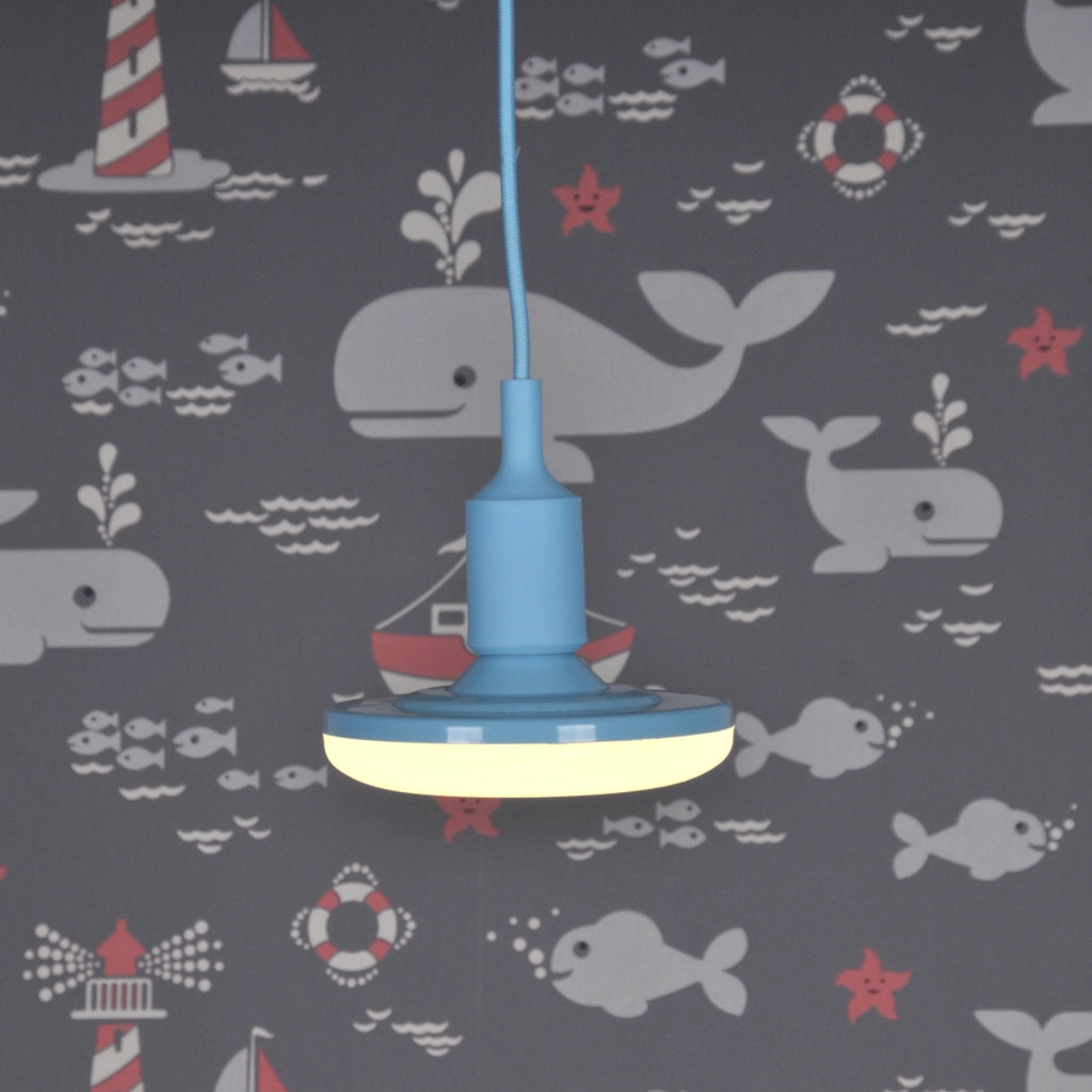 Lampada sospensione KIKI blu E27 LED 10W inclusa Polux
