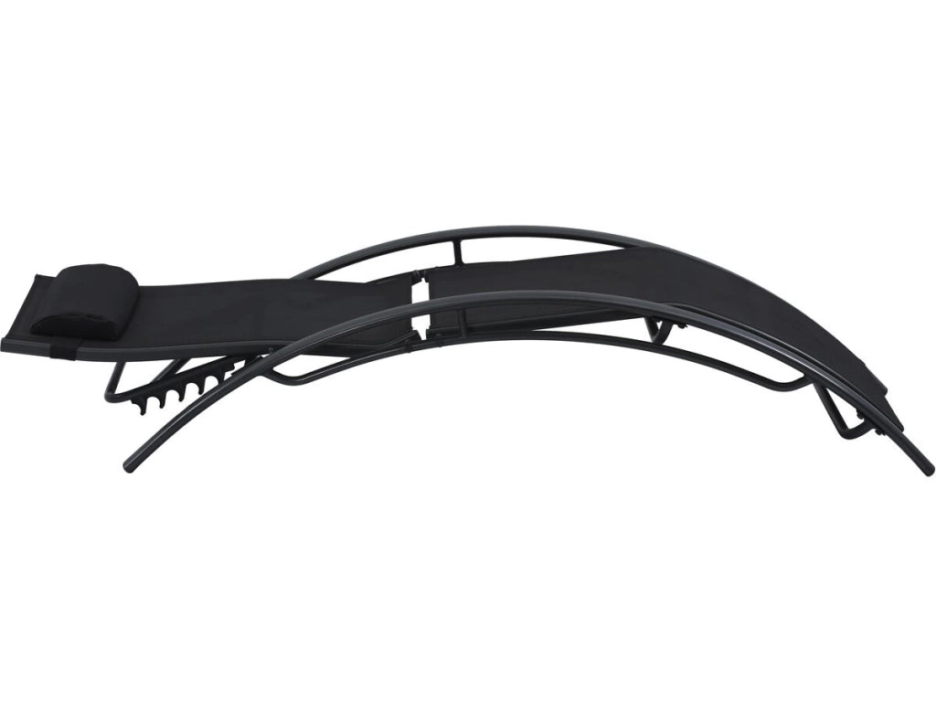Set di 2 lettini prendisole Beauty "Phoenix" in alluminio Nero