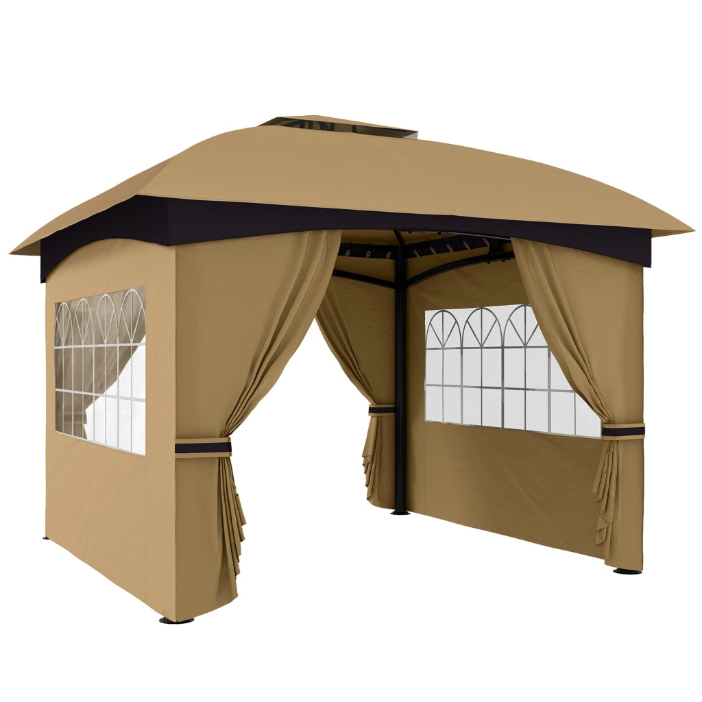 Gazebo da Giardino con Pareti ¨C zephmum ¨C 3.4x3.4m Beige