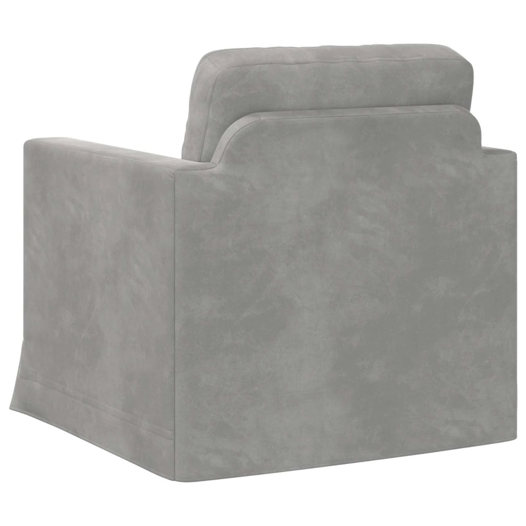 Divano Grigio chiaro 78 x 78 x 80 cm Velluto 42024404