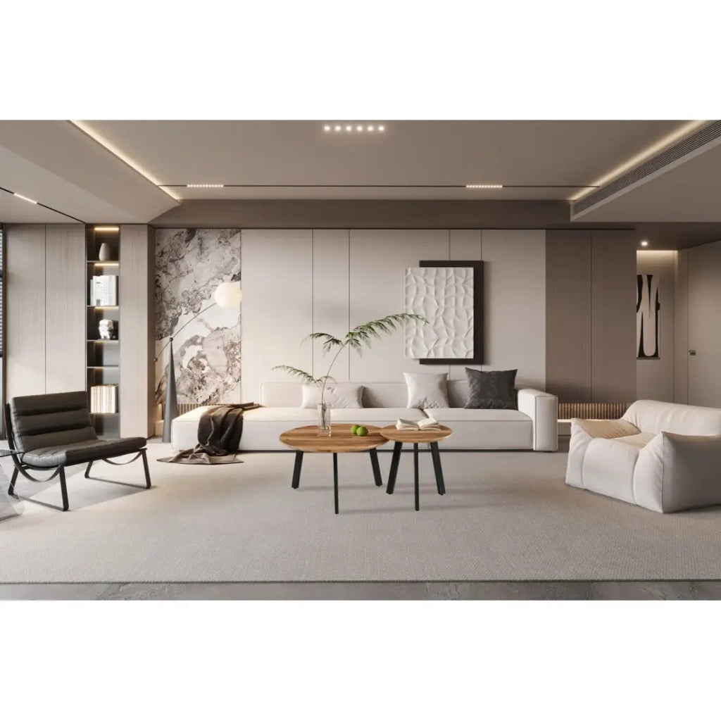 Set di 2 tavolini TUNIS - Colore legno di mango - MDF & metallo - Stile industriale e armonioso