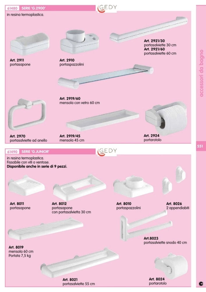 1pz gedy 2924 portarotolo bianco cod:ferx.2208