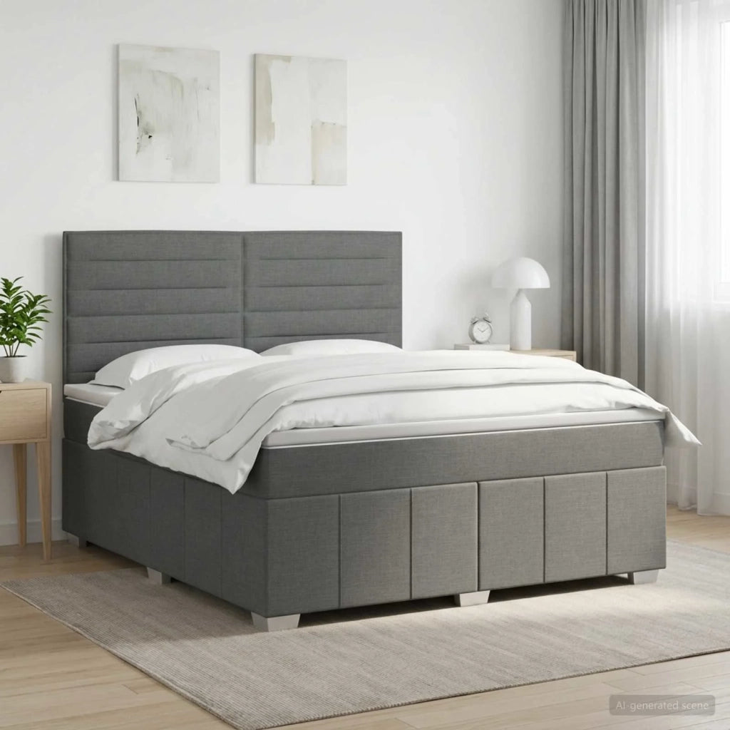 Letto box spring con materasso Grigio Scuro 140 x 200 cm 3454149