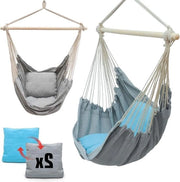 Sedia a Sostegno con Cuscini Invertibili - Grigio e Blu - Sedia per Esterno per Giardino e Balcone