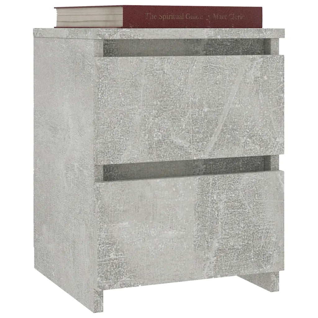Comodini 2pz Grigio Cemento 30x30x40 cm in Legno Multistrato 800522
