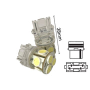 Coppia 2 Lampade Led T25 P27W 3156 Con 8 Smd 9080 Bianco Freddo 6000K 12V 4W