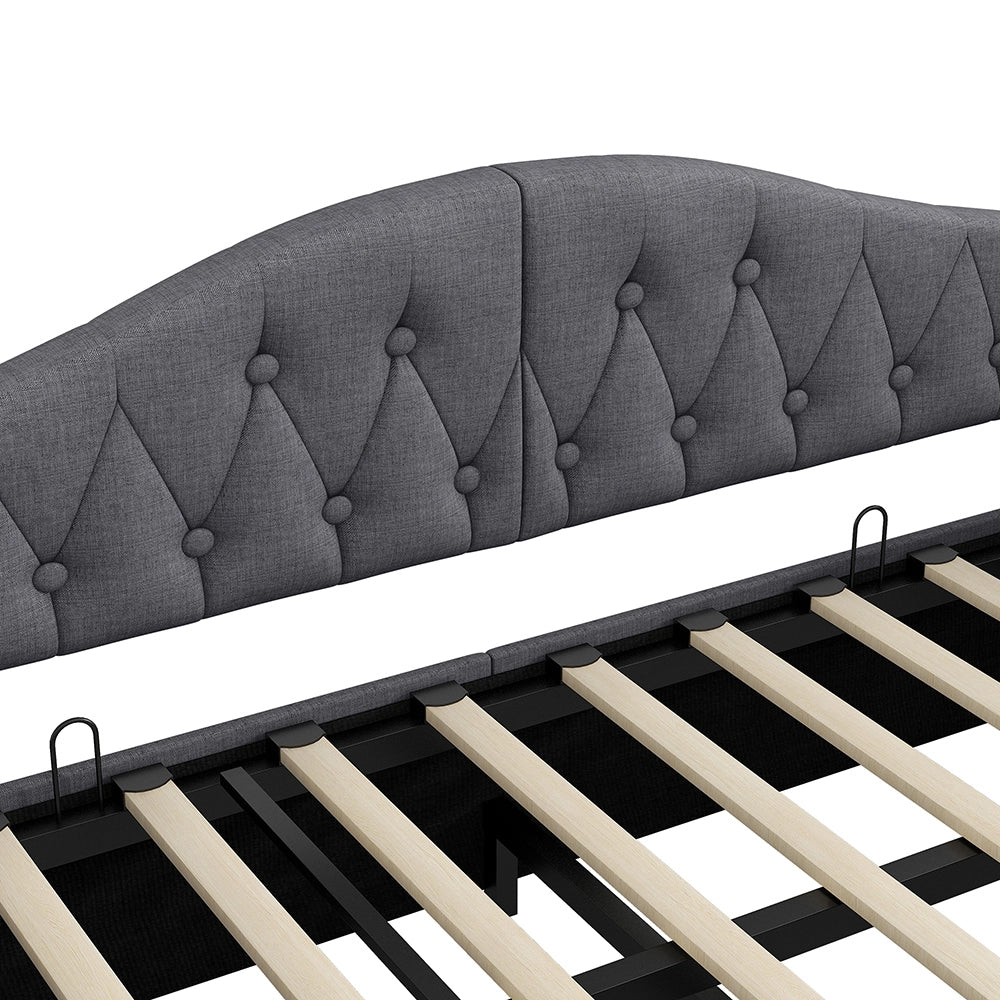 Letto imbottito - Xylo - 90x200cm LED con contenitore, grigio