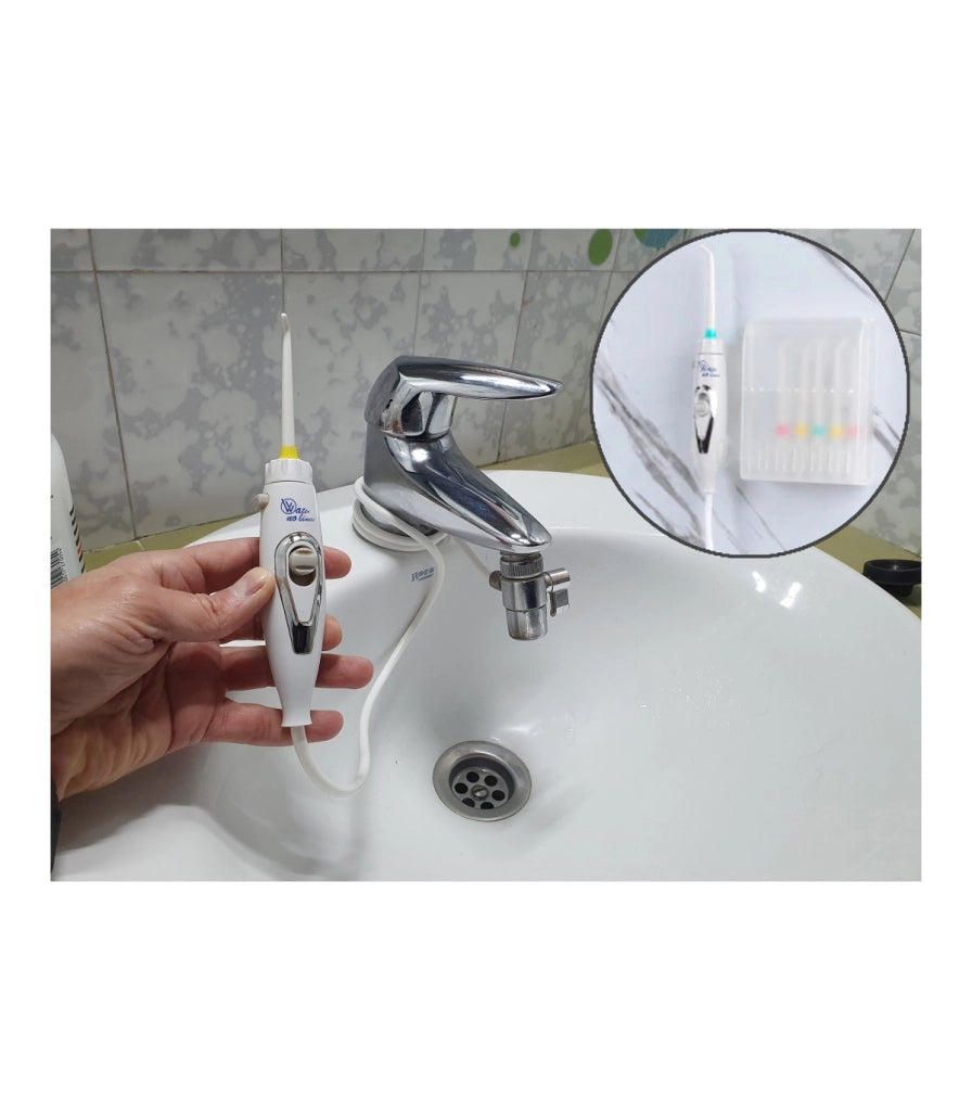 Irrigatore Dentale Standard e Adattatori Doccia | Senza Batterie | Pressione Rubinetto | Getto Illimitato
