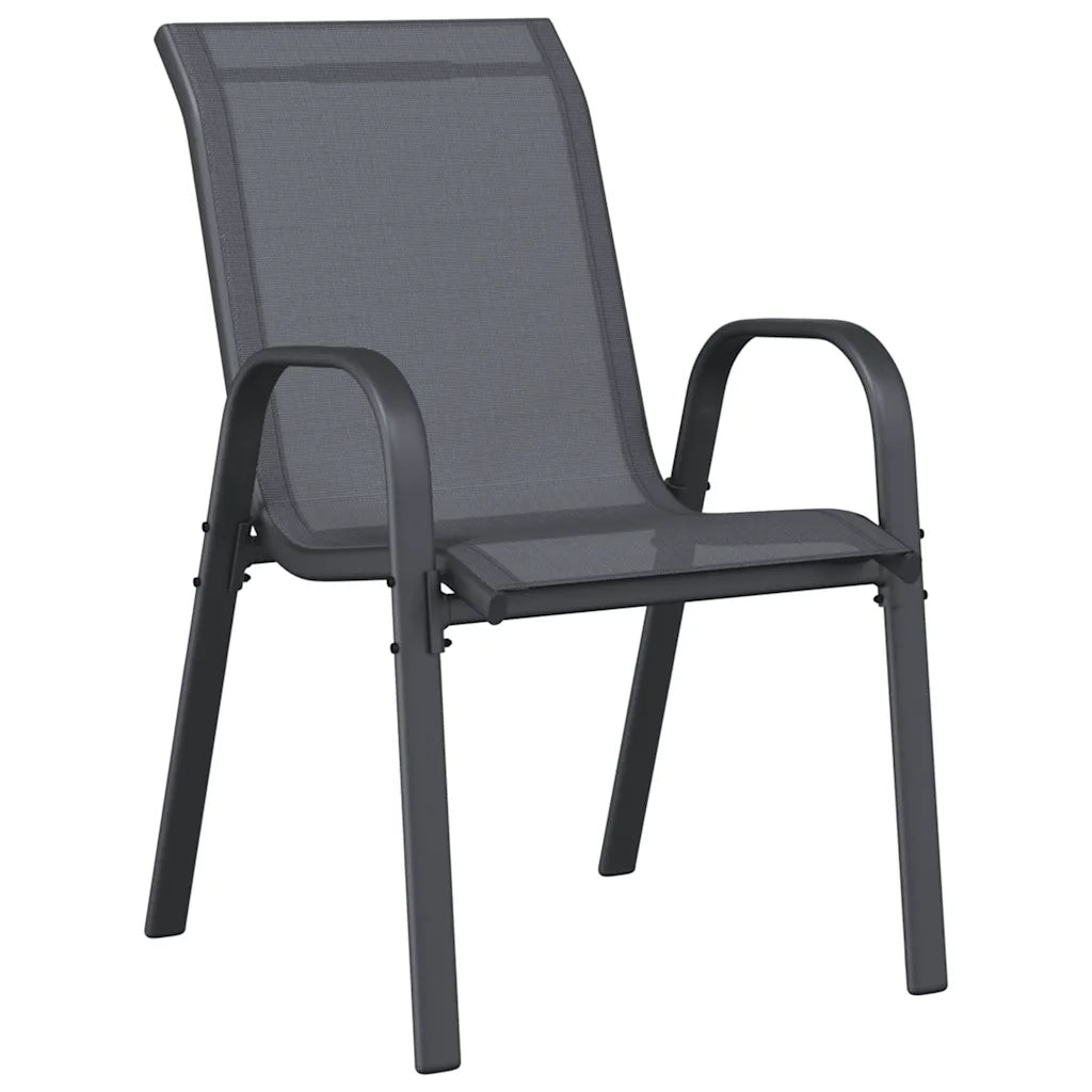 Sedie da Giardino Impilabili 6 pz in Tessuto Textilene Grigio 318784