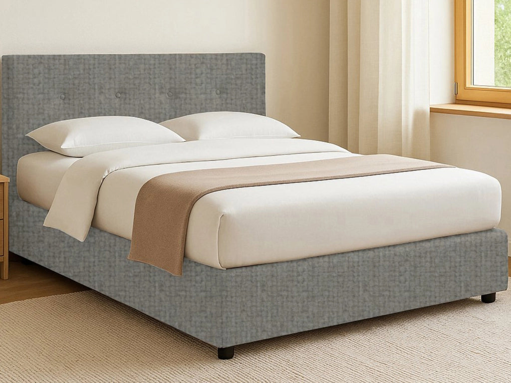 Ripon, Letto Singolo Sfoderabile Made in Italy, Grigio Cenere