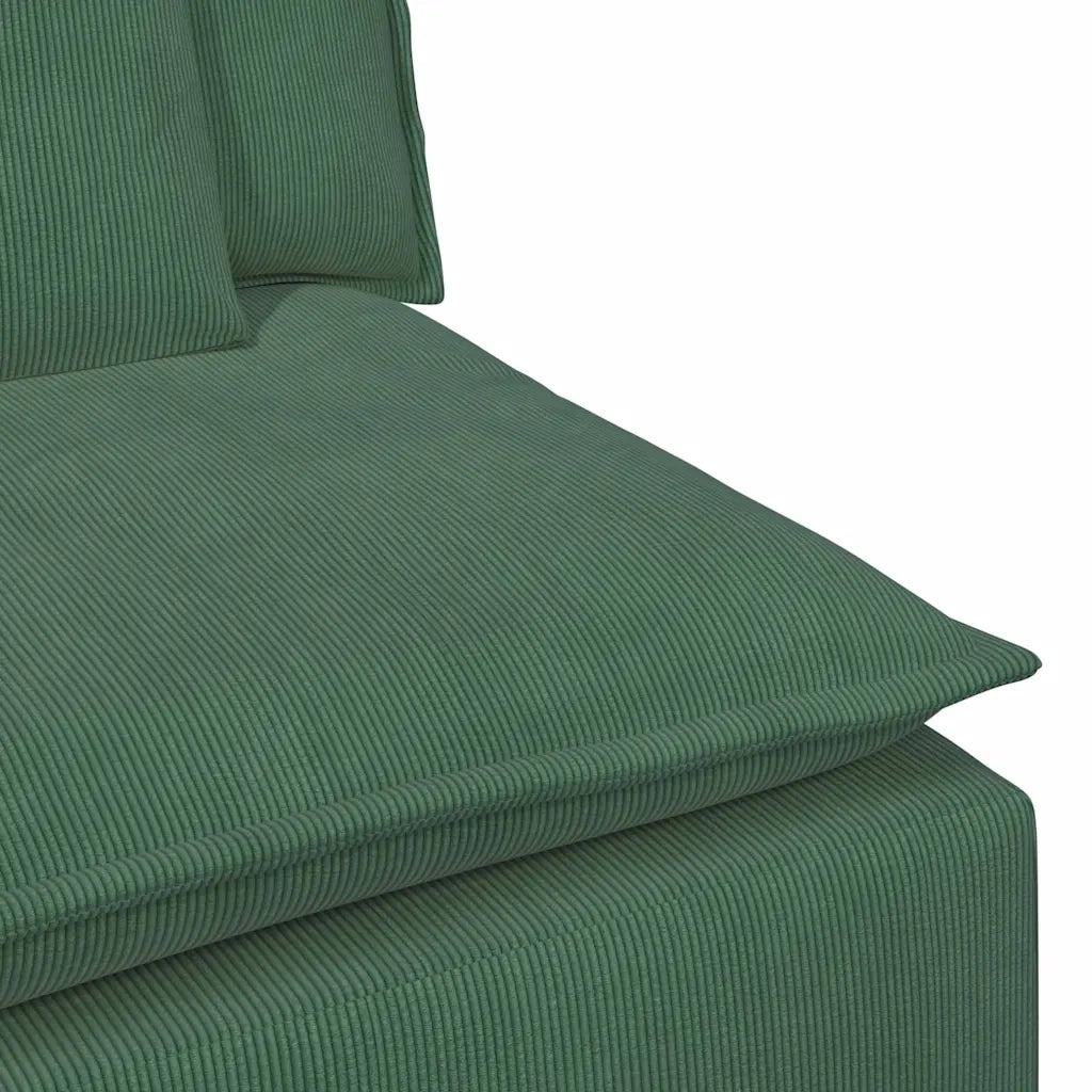 Modulo Terminale Bracciolo Divano Modulare con Cuscini Verde Scuro 100 cm 4104412