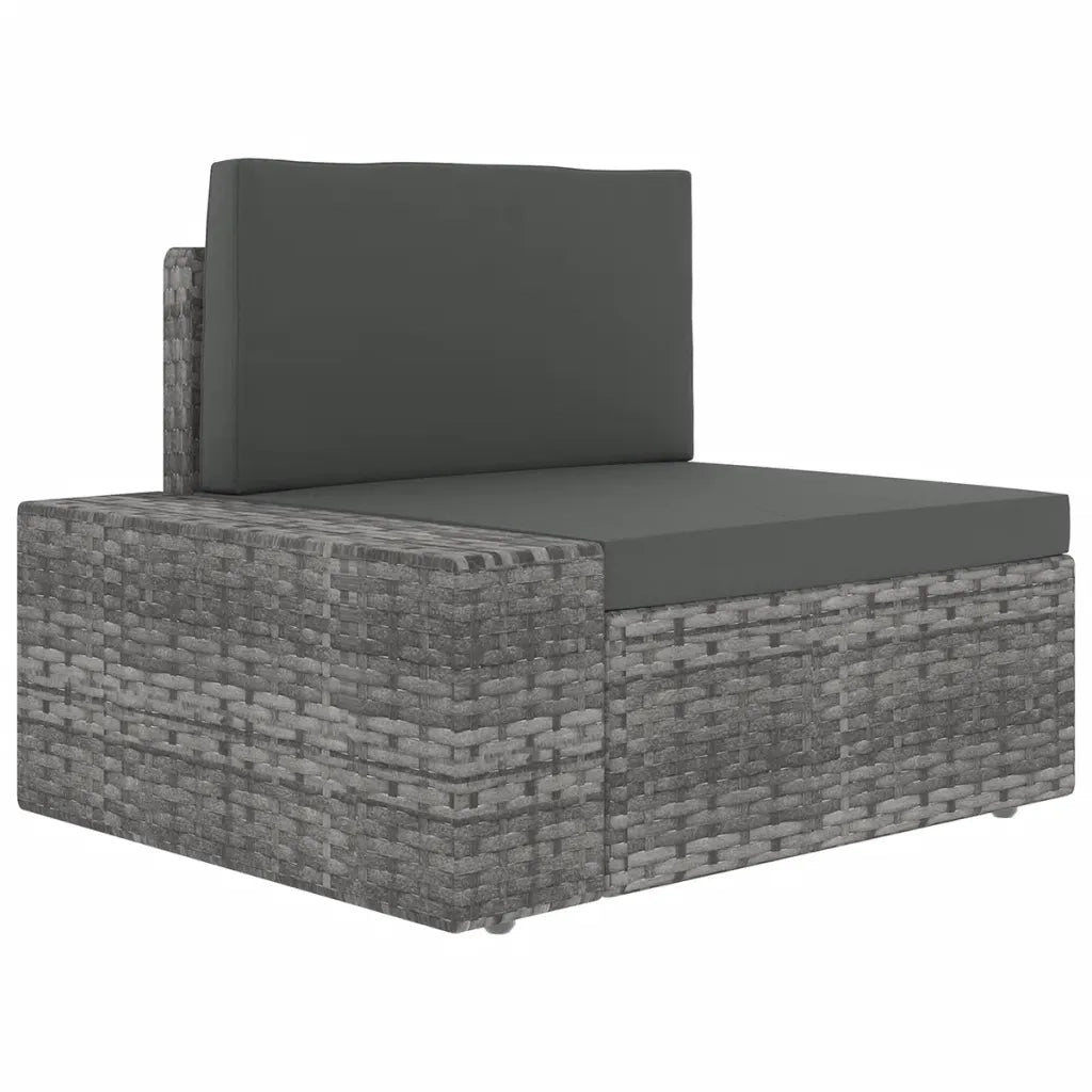 Set Divani da Giardino 7 pz con Cuscini in Polyrattan Grigio 3067178