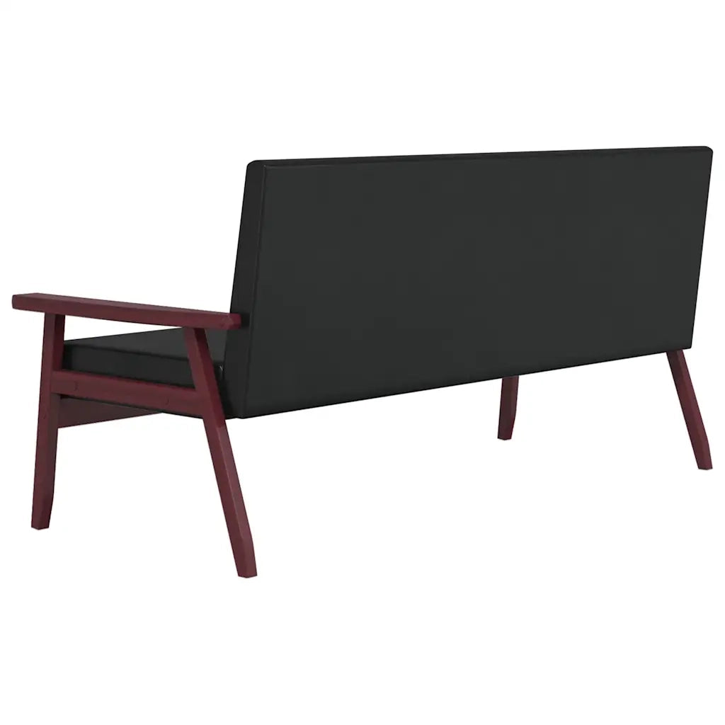 Divano a 3 Posti-Sofa 3 Posti Nero in Similpelle