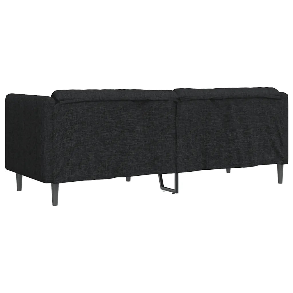 Divano a 3 Posti-Sofa 3 Posti Nero in Tessuto