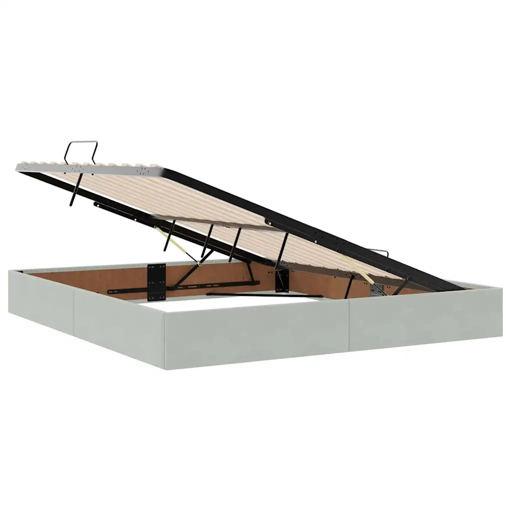 Letto con Contenitore Grigio chiaro 160 x 200 cm Velluto