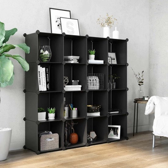 Rack a cubi DIY - Pannelli stivolabili - Senza ganci - Grate in plastica PP - Armadio per abbigliamento