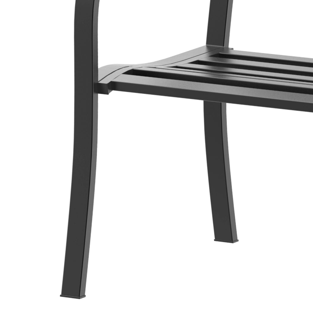 Panchina da Esterno Panca da Giardino Max 240kg Metallo 127 ¡Á 60 ¡Á 85cm Nero