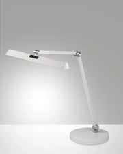 Lampada da Tavolo Beba LED 12W Bianca, Tecnologia CCT 3000K-4000K-6000K, Struttura in Alluminio e Metacrilato, Dimmerabile a Tatto - Beba