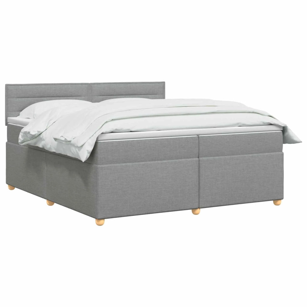 Letto box spring con materasso Grigio Chiaro 200 x 200 cm 3452492