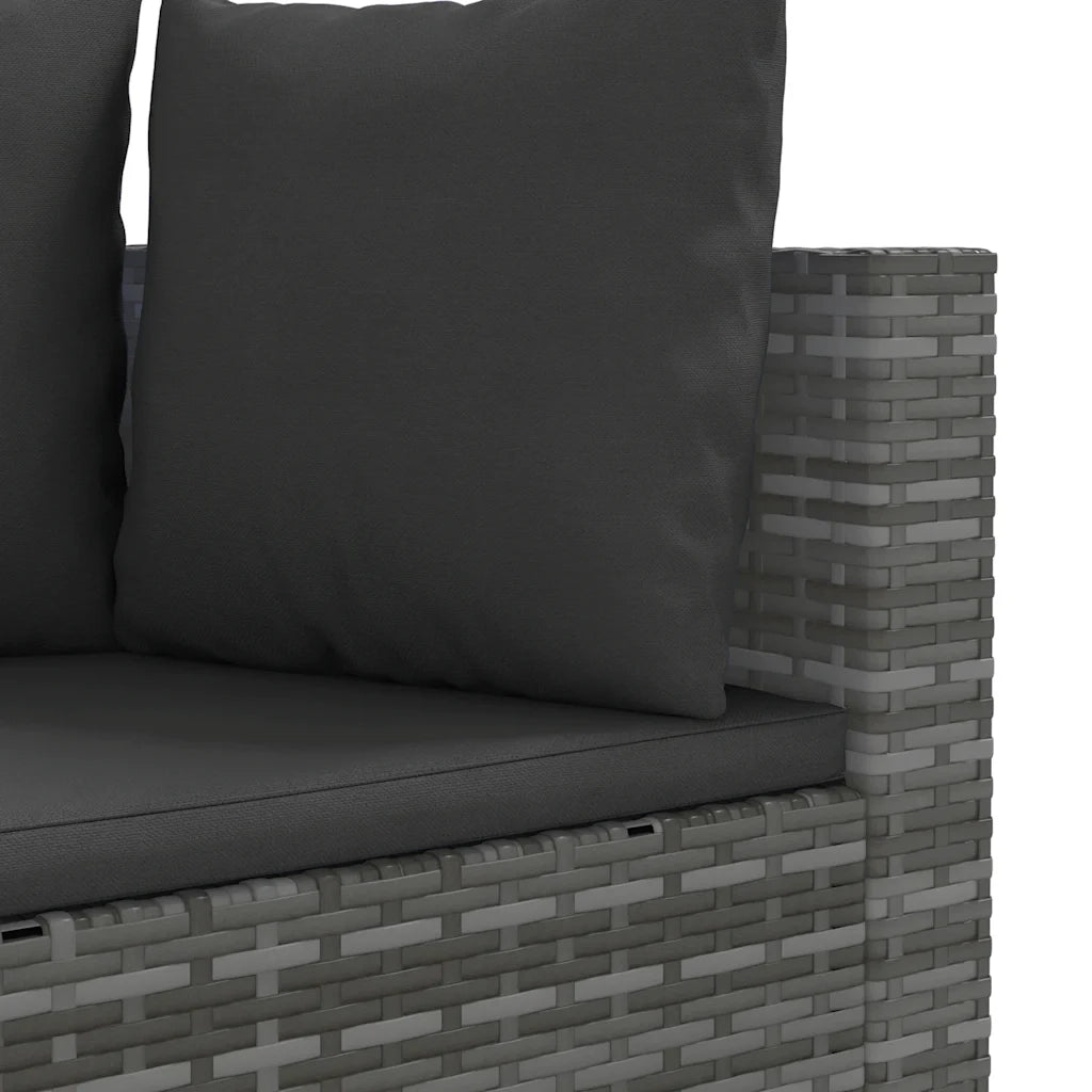 Set Divano da Giardino 5 pz con Cuscini Grigio in Polyrattan 3308442