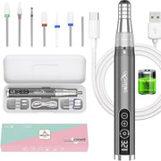 Vijilatrice elettrica a batteria con display LED, 6 pezzi ceramici per manicure e pedicure