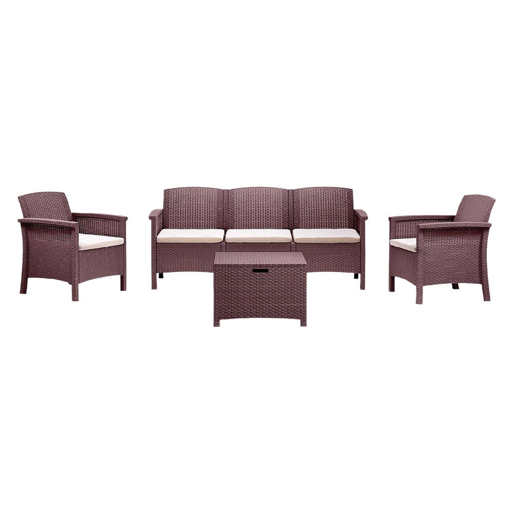 1cf set da giardino polipropilene 'venezia iii' marrone cod:ferx.6138552nlm