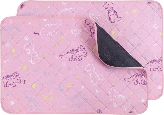 Puppymatten, 2 pezzi, rapidamente assorbenti, lavabili, riutilizzabili, rosa, 60 x 45 cm