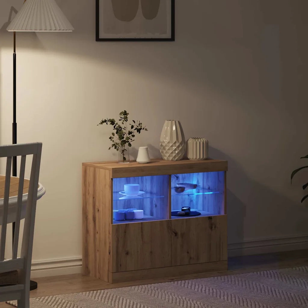 Credenza | Madia LED Marrone 81 x 37 x 66,5 cm Legno multistrato