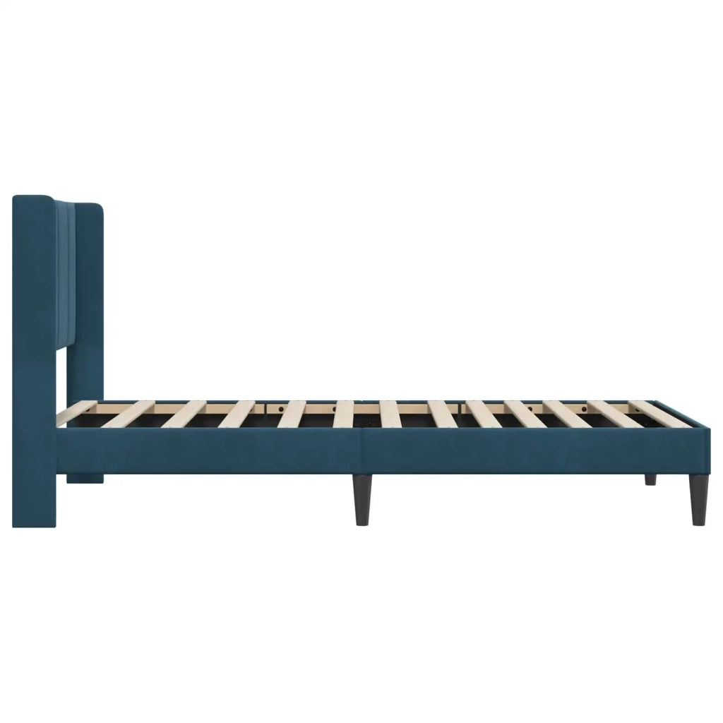 Struttura del letto con testiera-Giroletto Blu 100 x 200 cm Velluto 784616