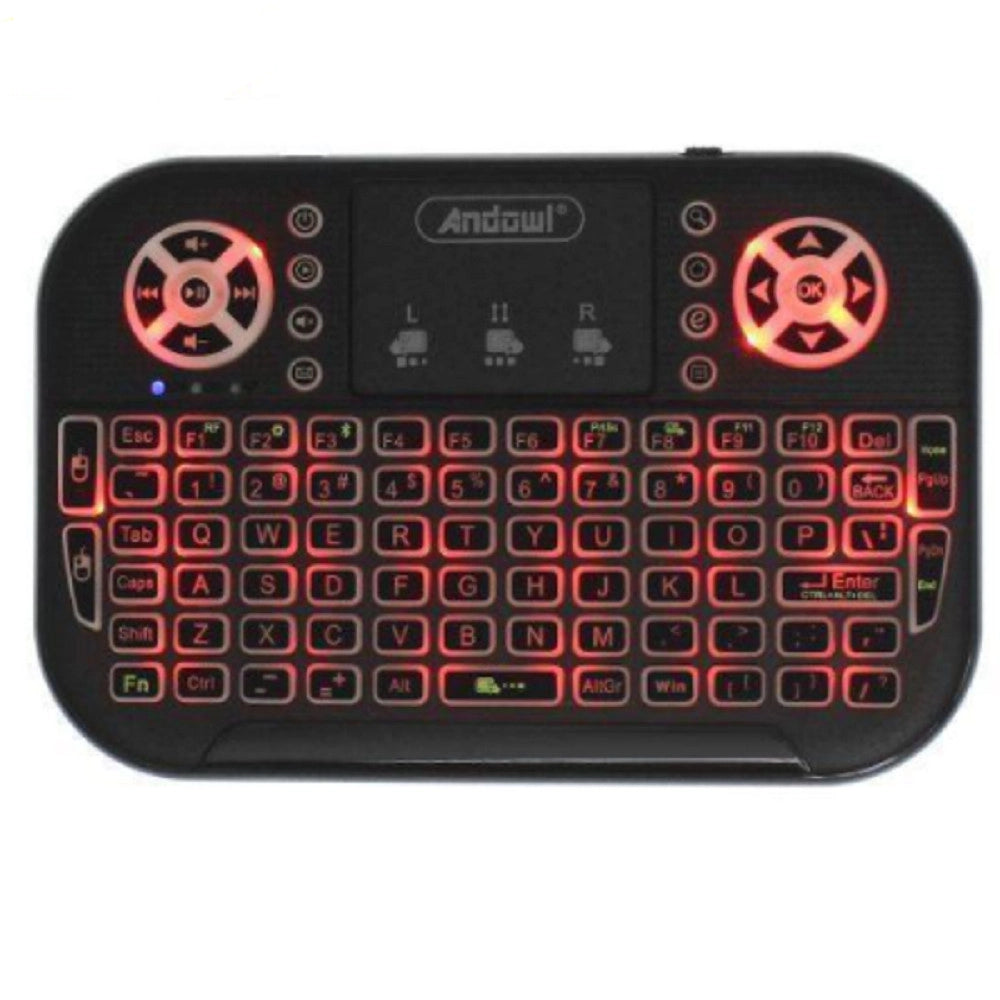 Trade Shop - Mini Tastiera Wireless Bluetooth Ricaricabile Q-k700c Con Touchpad Inglese Usa -