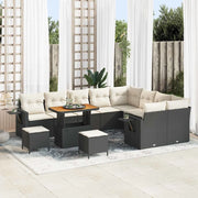 Set Divano da Giardino 12 pcs Nero polyrattan 3361785