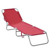 Tumbona Pieghevole con Braccioli ¨C Zephmum ¨C Bordeaux 187x55x24 cm