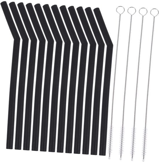 Set di riettes riutilizzabili - 16 pezzi - pieghevoli - in silicone - borsa portatile - regolabile per bambini - riettes per bambini