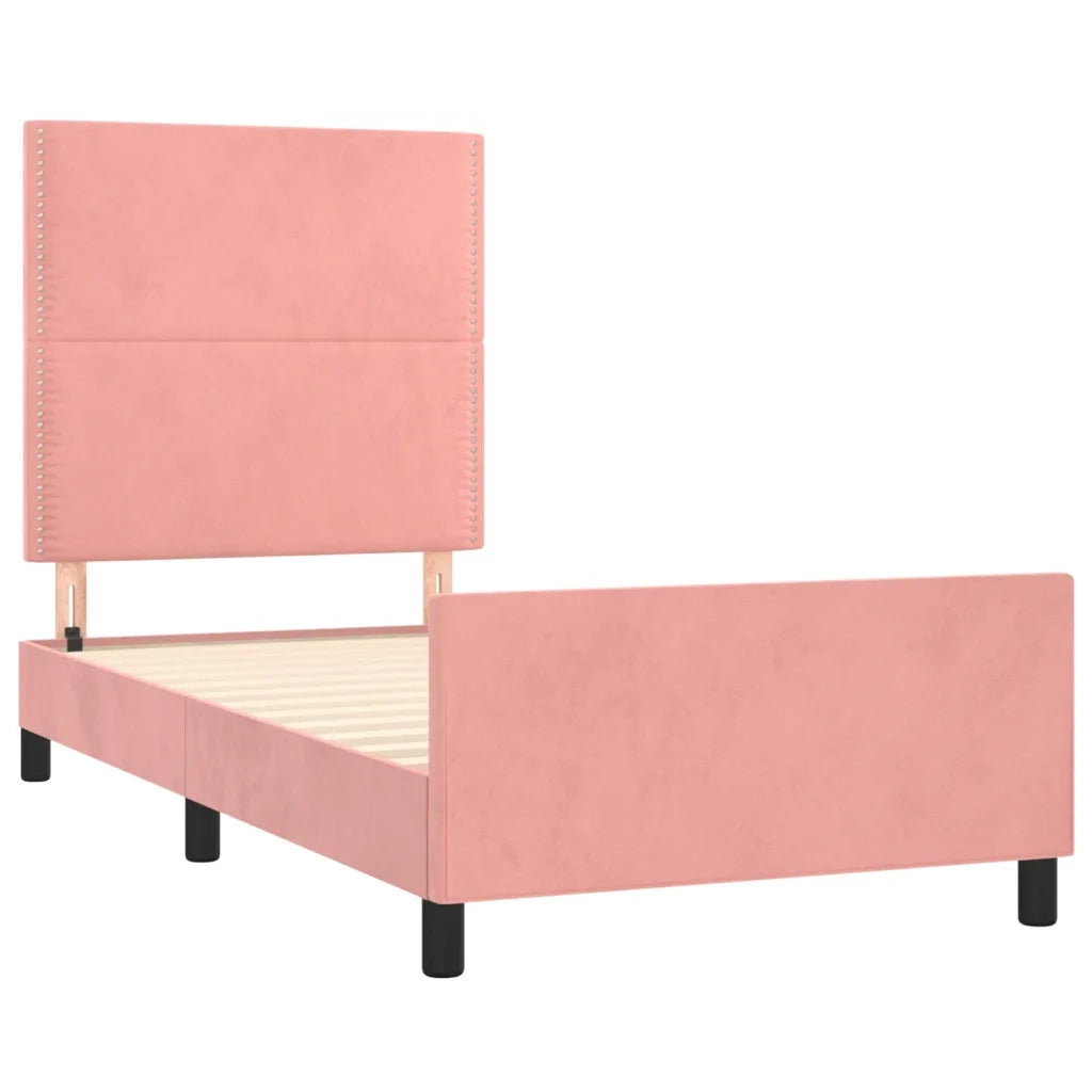 Giroletto con Testiera Rosa 100x200 cm in Velluto 3125683