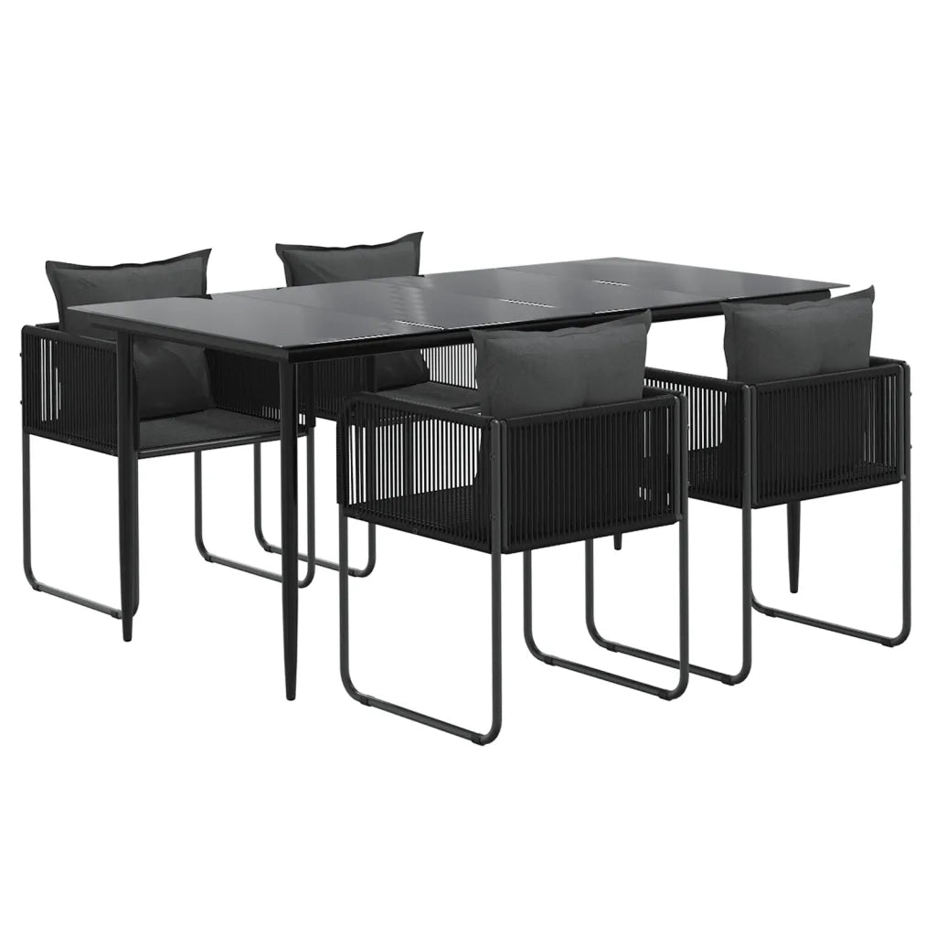 Set da Pranzo da Giardino 5 pz Nero 3156500