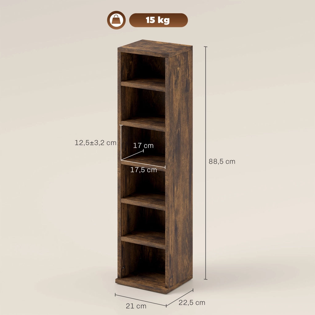 Armadio a colonne per CD ¨C Minimal ¨C 2 pezzi, 12 scomparti, 21x22.5x88.5 cm, marrone rustico