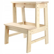Sgabello da cucina in legno KADAX con piattaforma e gradini da 50 cm, solido.