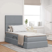 Letto con contenitore e LED con led Grigio chiaro 100 x 200 cm 3372333