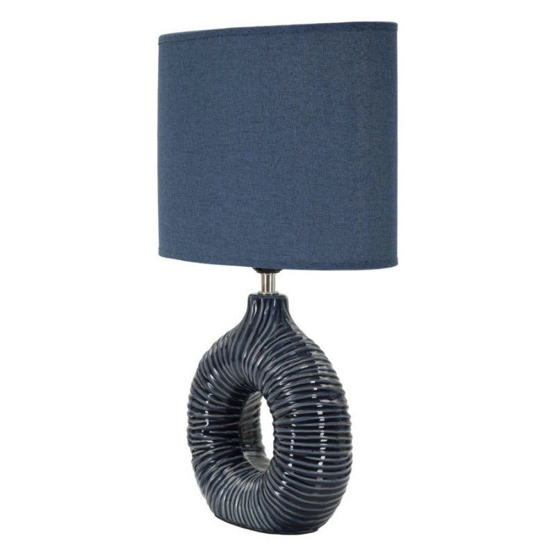 Lampadelle A Da Tavolo Seta Blu cm 28,5x15x43