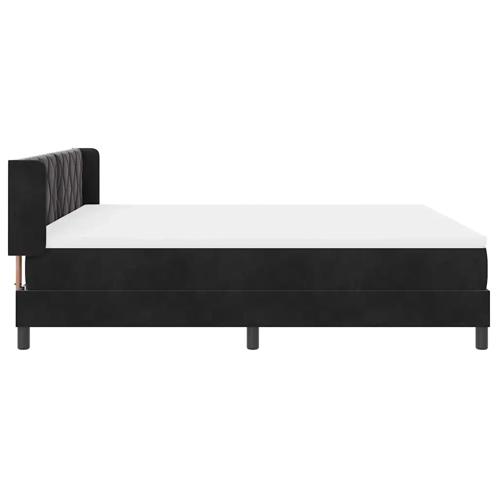 Letto a molle con materasso Nero 200 x 180 cm Poliestere
