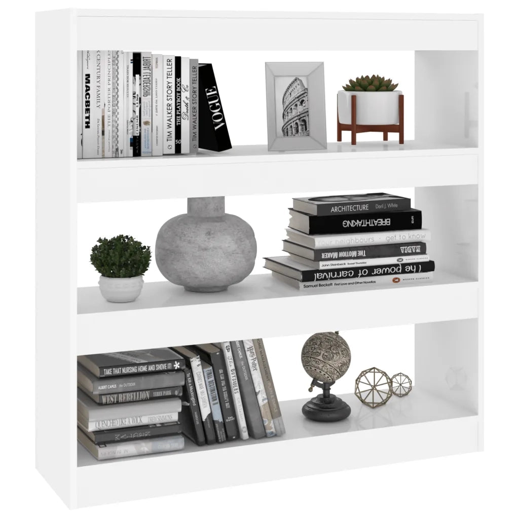 Libreria Divisorio-Scaffale per Libri-Mobile di Stoccaggio Bianco 100x30x103 cm