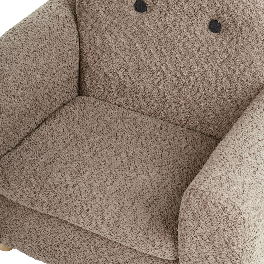 Sedia Marrone Boucle con braccioli per bambini Design moderno