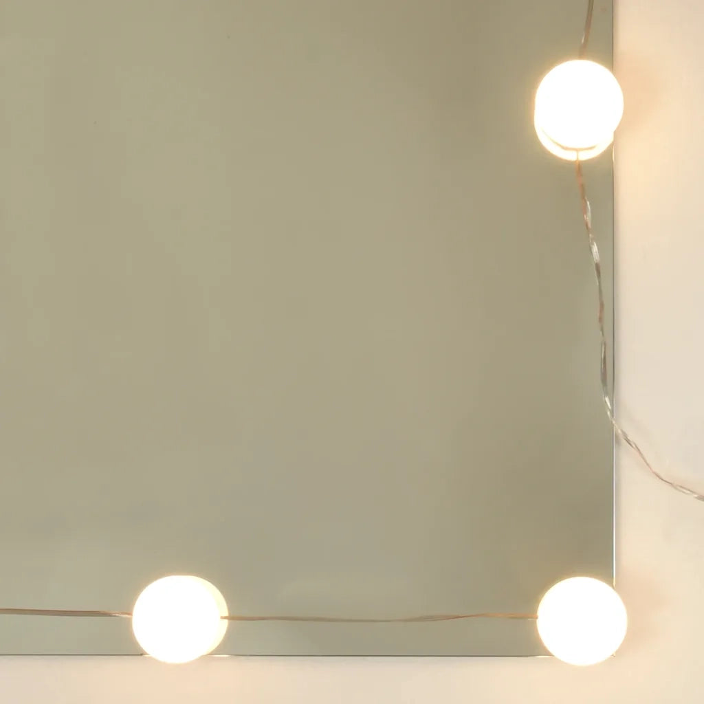 Mobile a Specchio con LED Rovere Fumo 90x31,5x62 cm 820457